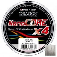 Šňůra DRAGON Nano Core X4 light grey 0,12mm 10,50kg 200m